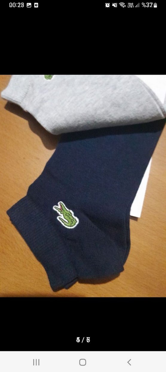 Lacoste Gri Erkek Midi Çorap 2 li - Görsel 4