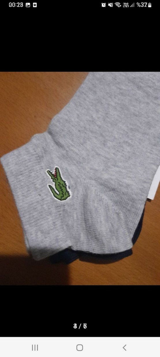 Lacoste Gri Erkek Midi Çorap 2 li - Görsel 3