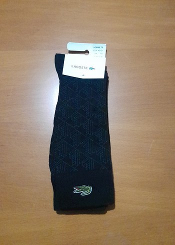 Lacoste Erkek Siyah Baskılı Midi Çorap 2 li
