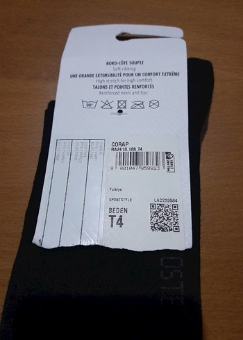 Lacoste Erkek Siyah Baskılı Midi Çorap 2 li - Görsel 7