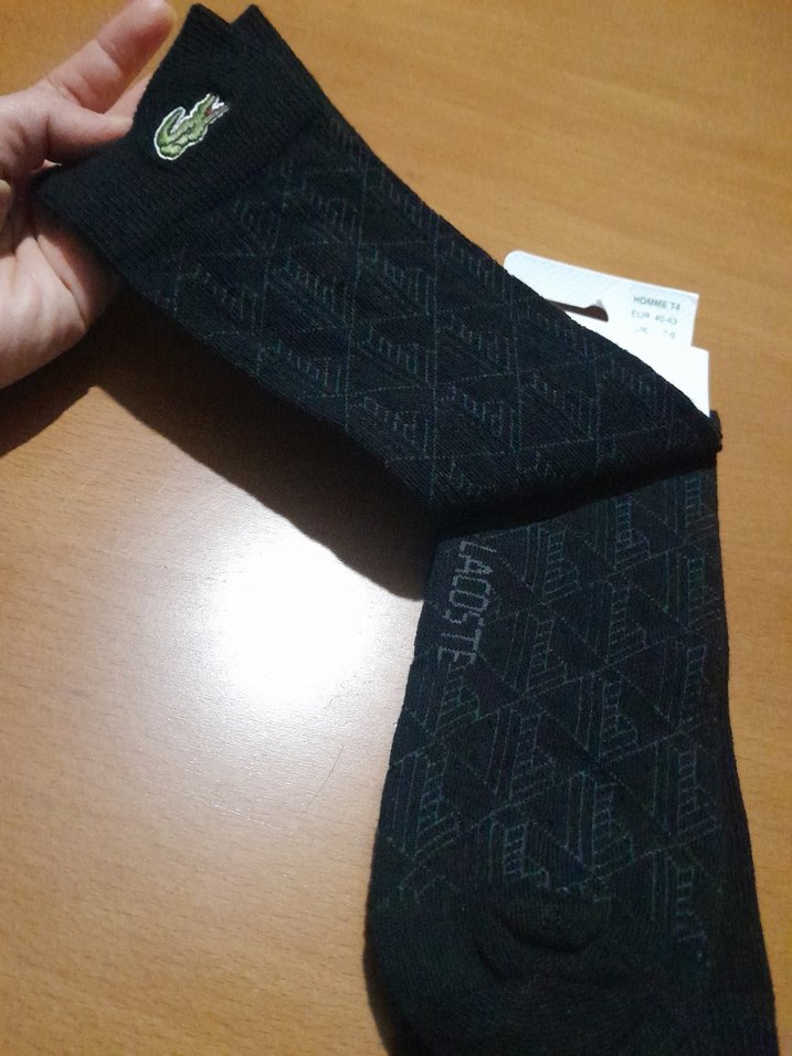 Lacoste Erkek Siyah Baskılı Midi Çorap 2 li - Görsel 3