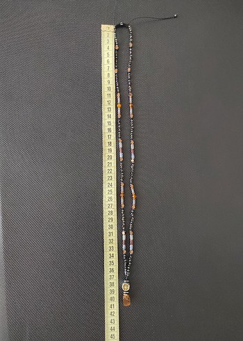 Fosilli Kehribar -Karışık Doğaltaş kolye - Görsel 6