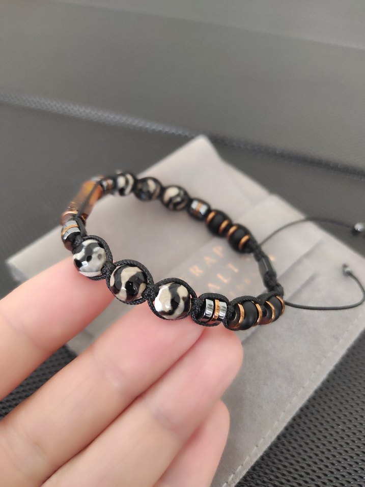Fosilli Damla Kehribar -Tibet Akiği bileklik - Görsel 5