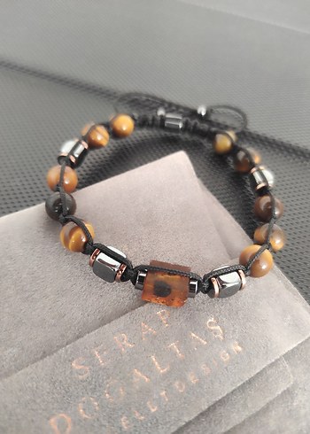 Fosilli Kehribar -Kaplangözü bileklik - Görsel 3