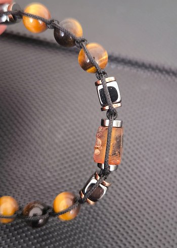 Fosilli Kehribar -Kaplangözü bileklik - Görsel 6