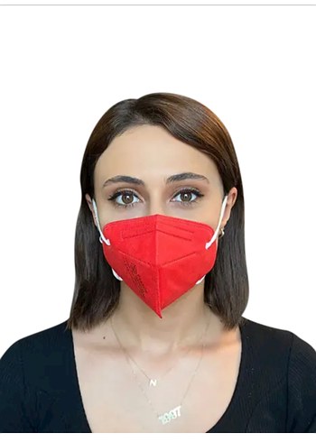 Kadınlar için Kırmızı Koruyucu Maske - Görsel 3