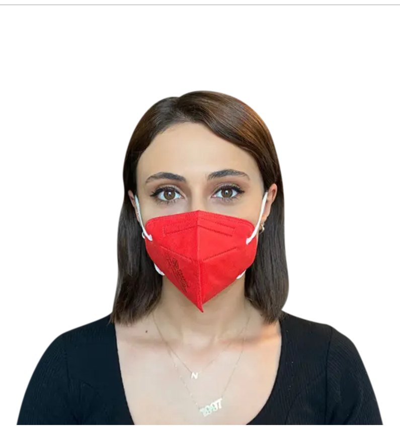 Kadınlar için Kırmızı Koruyucu Maske - Görsel 3