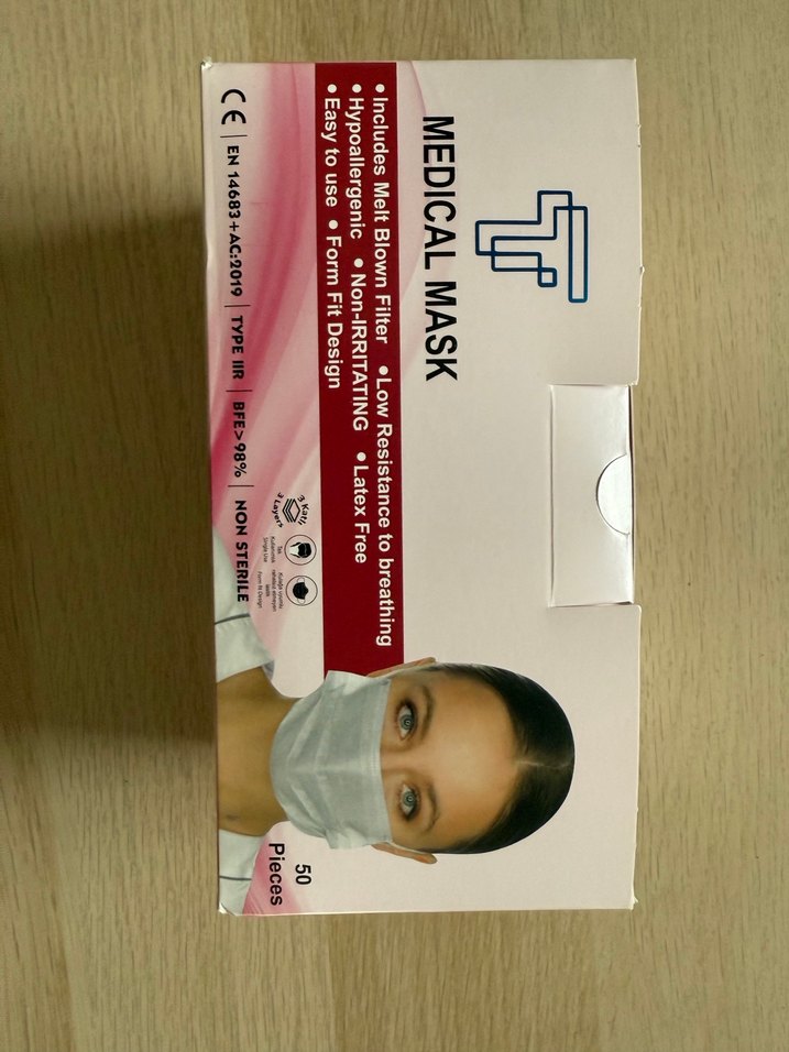 Cerrahi Medikal maske 50 adet beyaz renk - Görsel 2