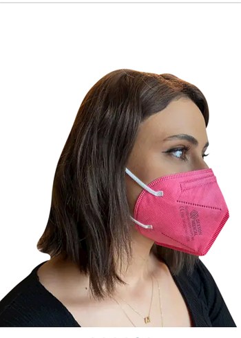 FFP2 N95 Maske Pembe 10 adet - Görsel 2