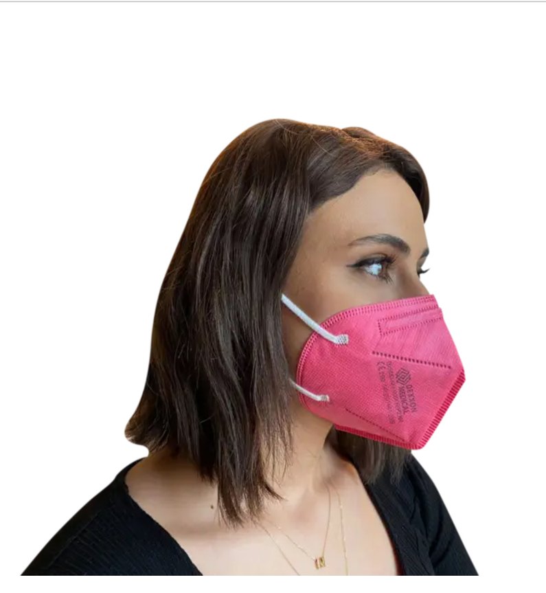 FFP2 N95 Maske Pembe 10 adet - Görsel 3