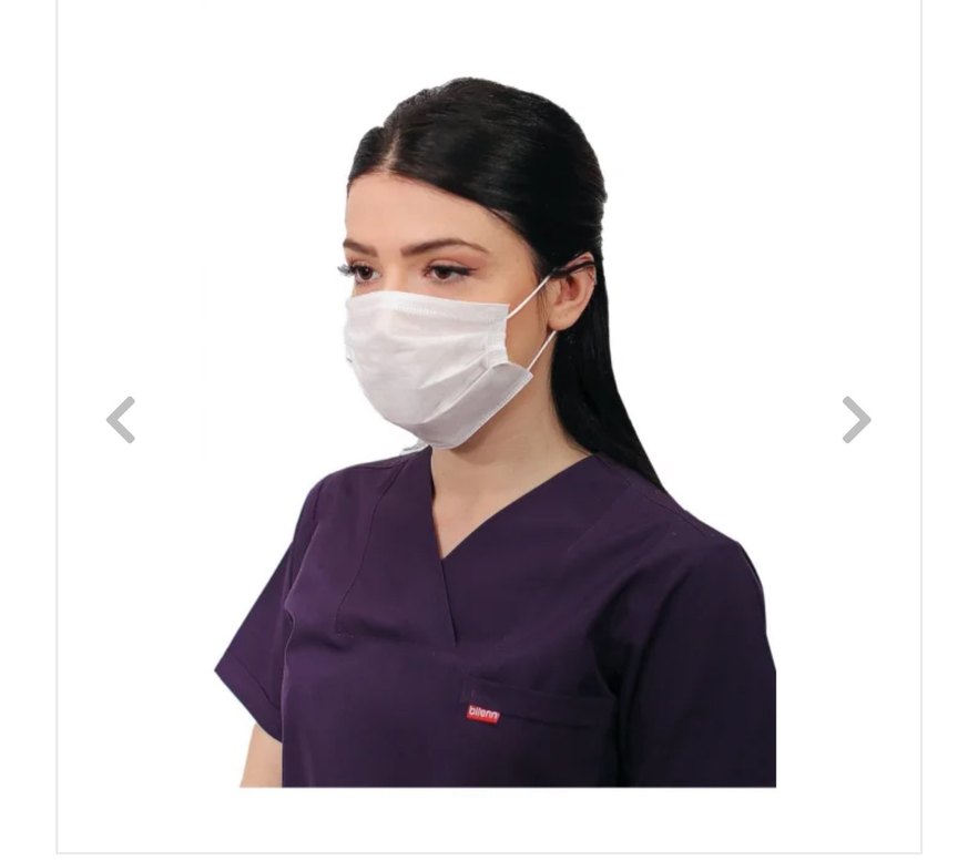 Beyaz Tek Kullanımlık Maske 50 Adet - Görsel 3