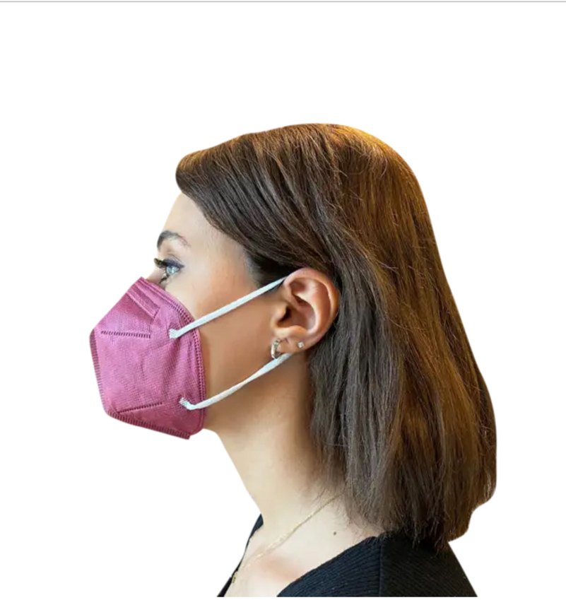 N95 FFP2 Maske 10 adet Bordo - Görsel 2