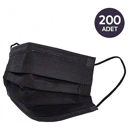 Cerrahi maske siyah 200 adet