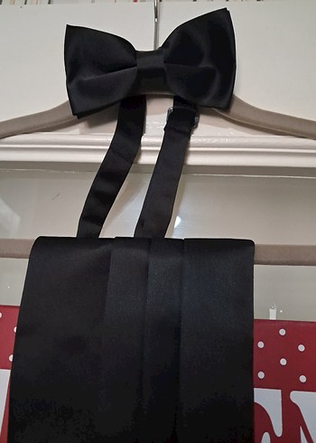 Klasik Siyah Erkek Papyon ve Kemer - Görsel 5