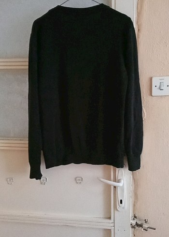 Siyah Baskılı Uzun Kollu Triko Kazak - Görsel 2