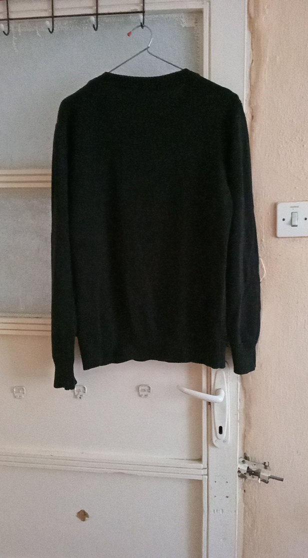 Siyah Baskılı Uzun Kollu Triko Kazak - Görsel 2