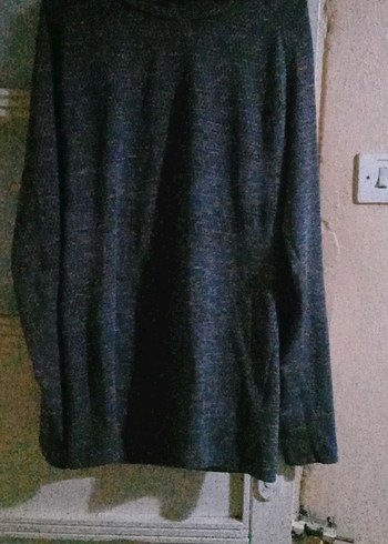 Gri Kadın Boğazlı Triko Kazak - Görsel 3