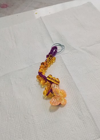 Renkli Boncuklu Kelebek Anahtarlık - Görsel 2