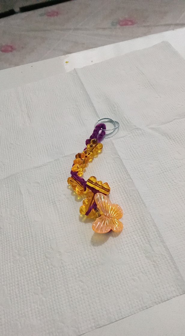 Renkli Boncuklu Kelebek Anahtarlık - Görsel 2