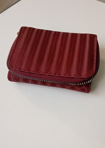 Bordo Piliseli Kadın Portföy Cüzdan - Görsel 2