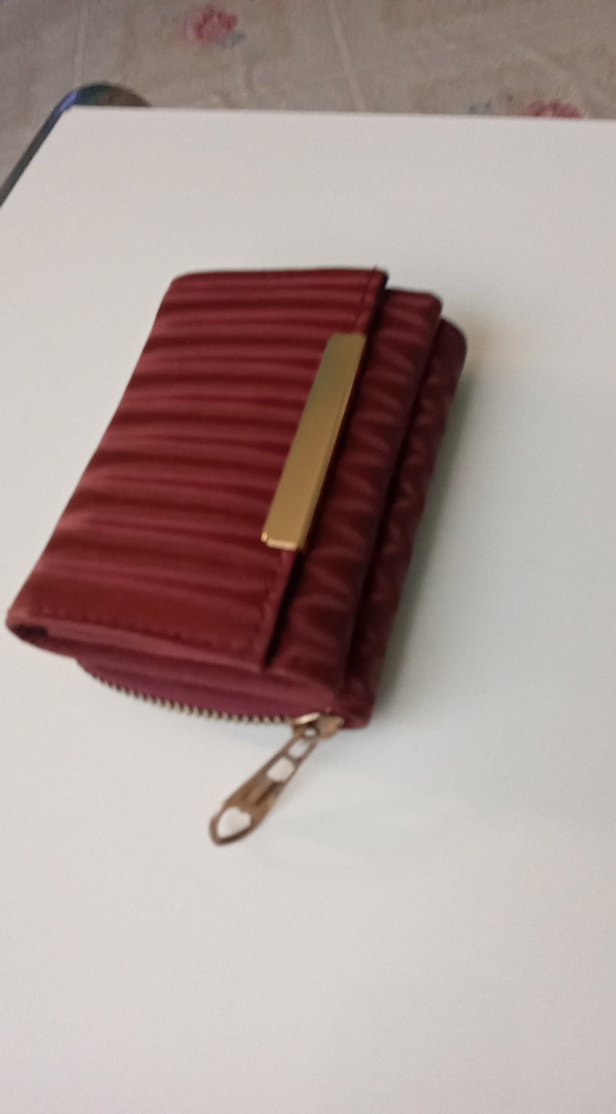 Bordo Piliseli Kadın Portföy Cüzdan - Görsel 3
