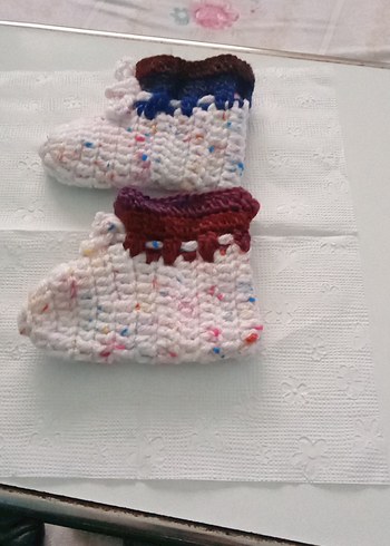 Kız Çocuk Çok Renkli Örgü Patik - Görsel 2