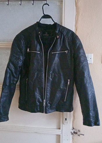 Siyah Deri Biker Ceket - Görsel 4