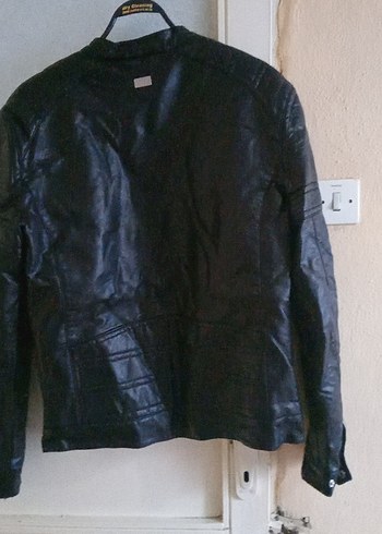 Siyah Deri Biker Ceket - Görsel 2