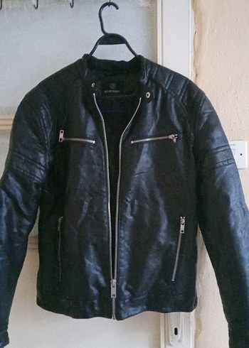 Siyah Deri Biker Ceket - Görsel 3