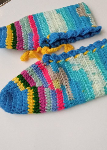 Renkli Örgü Kadın Terlik - Görsel 2