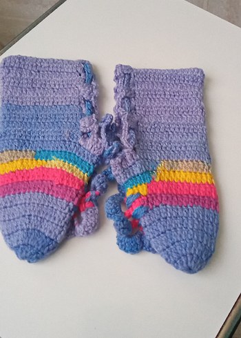 Renkli Nakışlı Örgü Kız Botları - Görsel 2