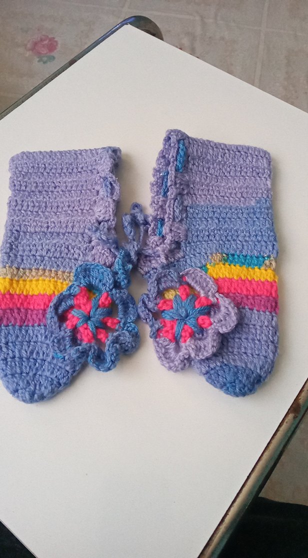 Renkli Nakışlı Örgü Kız Botları - Görsel 3