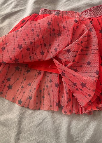 Kız Çocuk Kırmızı Fırfırlı Etek - Görsel 3
