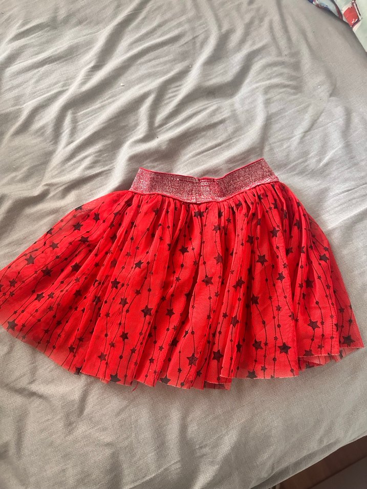 Kız Çocuk Kırmızı Fırfırlı Etek - Görsel 2