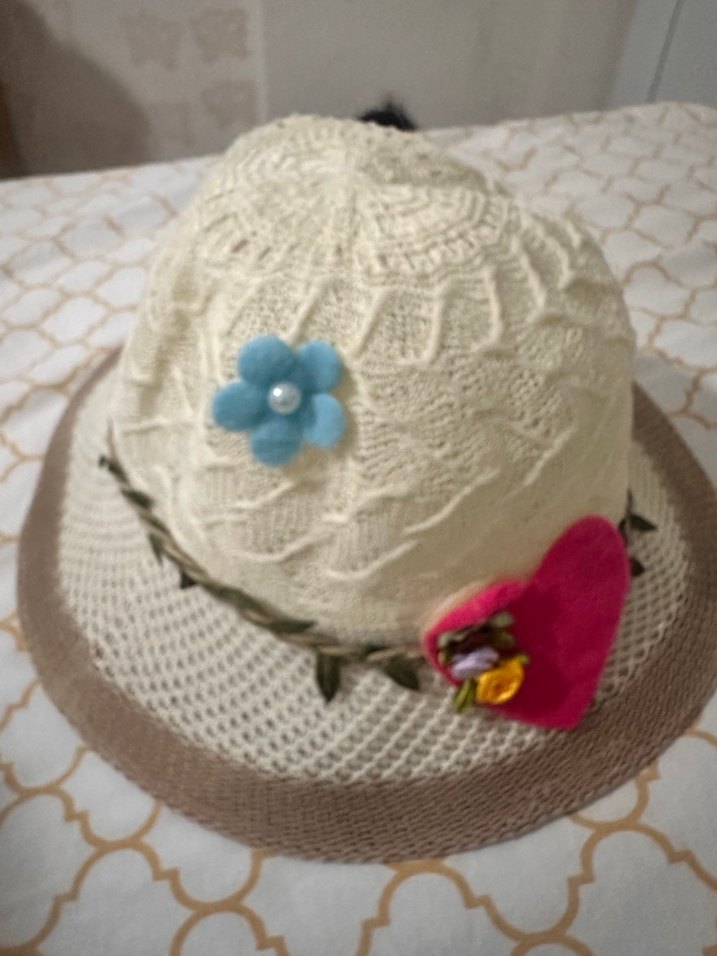 Renkli Detaylı Örgü Bohem çocuk Şapka - Görsel 2