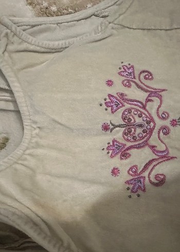 Nakışlı Gri Kolsuz Kız Elbisesi - Görsel 4