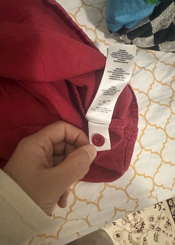 Kız Çocuk Kırmızı kadife Düğmeli Elbise - Görsel 4