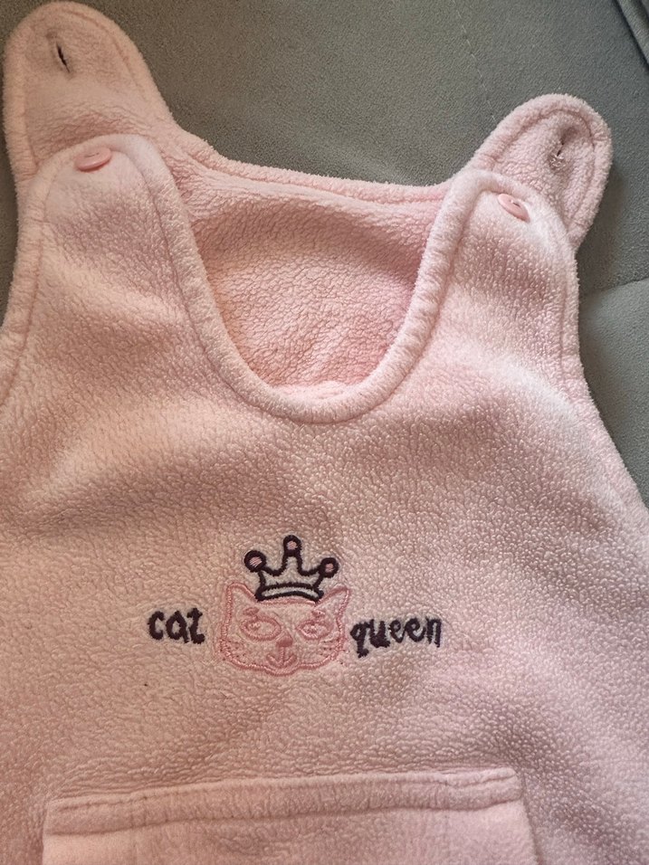 Pembe Baskılı kız çocuk salopet - Görsel 3