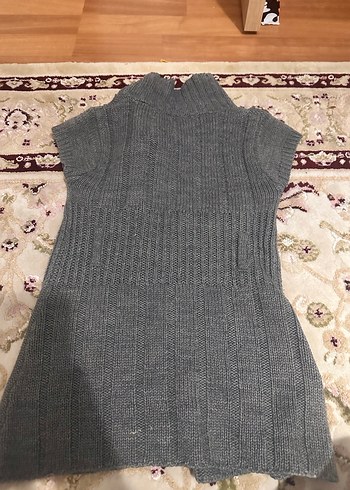 Gri Triko Düğmeli kız çocuk Yeleği - Görsel 3