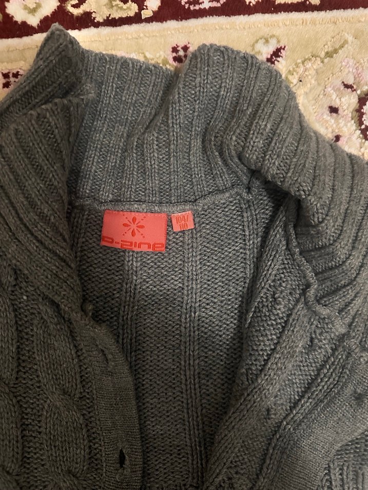 Gri Triko Düğmeli kız çocuk Yeleği - Görsel 2