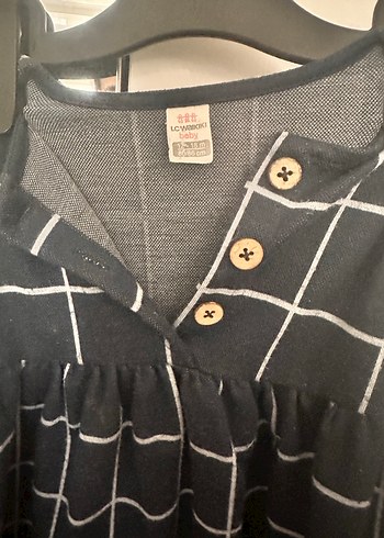 Kız Çocuk Gri Kareli Kolsuz Elbise - Görsel 2