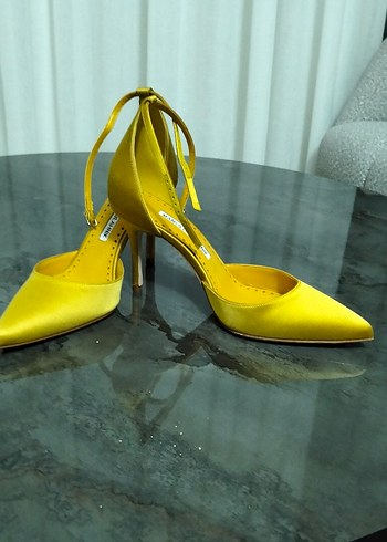 36 Beden sarı Renk Sarı İpek Stiletto Topuklu Kadın Ayakkabı