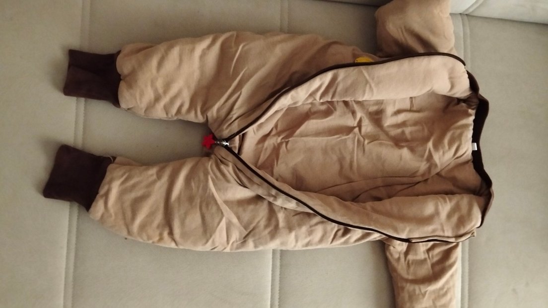 Fermuarlı Kahverengi Bebek Tulumu - Görsel 4