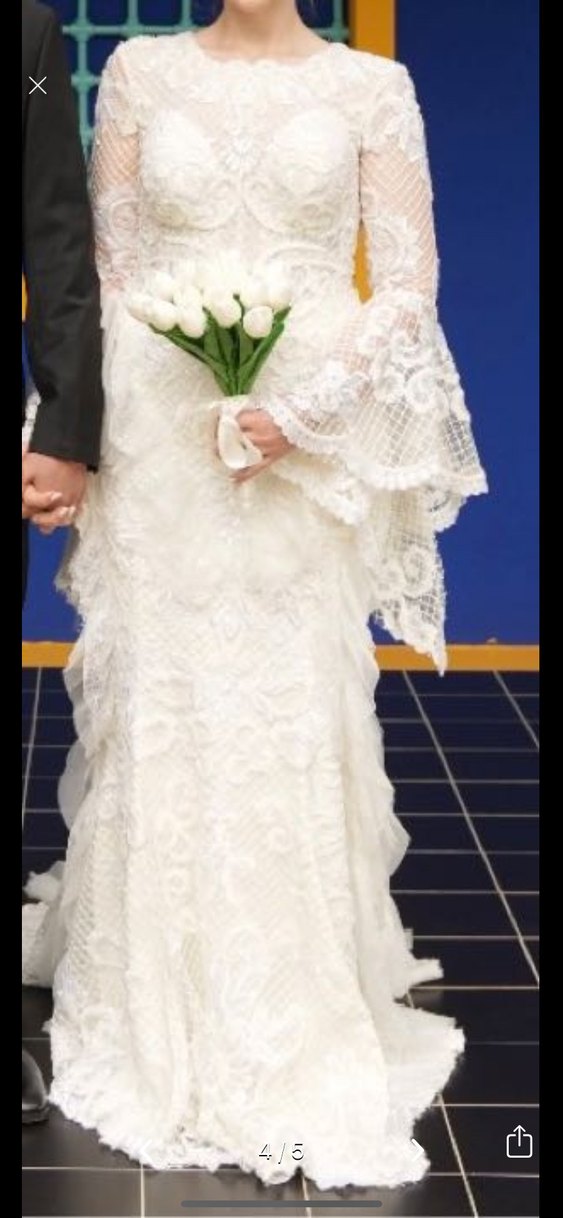 Kuyruklu gelinlik dış çekim elbisesi - Görsel 4