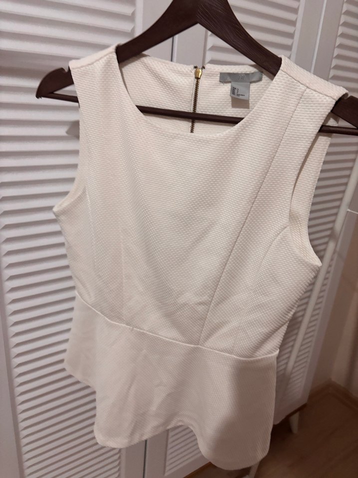 Beyaz Kolsuz V Yaka Midi Bluz - Görsel 2