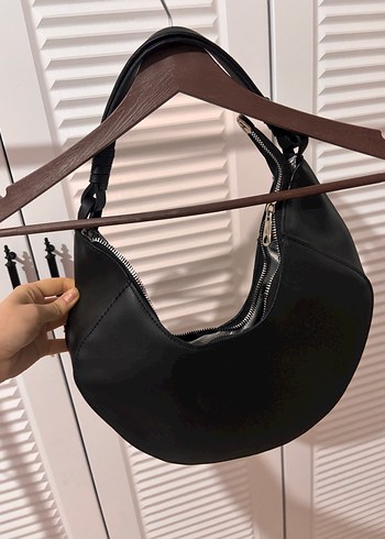 Siyah Deri Kadın Omuz Çantası - Görsel 2