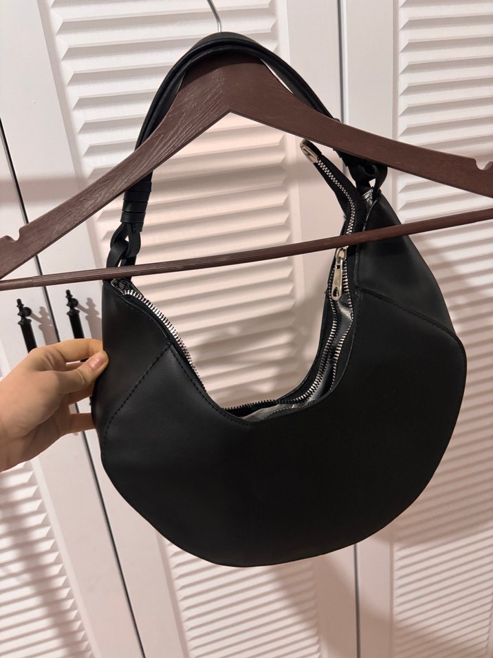 Siyah Deri Kadın Omuz Çantası - Görsel 2