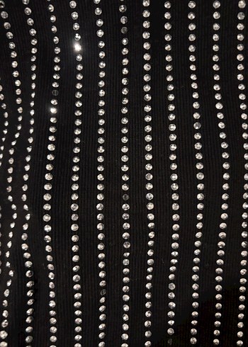 İnci Detaylı Siyah Kadın Atlet - Görsel 3