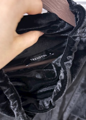 Kadın Siyah Yüksek Yakalı Salaş Sweatshirt - Görsel 2