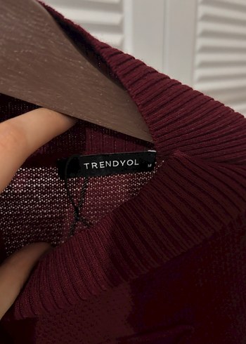 MİLLA Bordo Nakışlı Örgü Kadın Kazak - Görsel 3